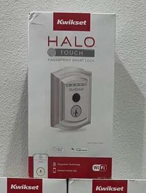 Kwikset Halo Touch Fingerprint Satin Nickel Wi-Fi Single Cylinder Smartkey Lock
